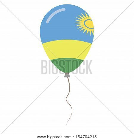 Republic Of Rwanda National Colors Isolated Balloon On White Background. Independence Day Patriotic