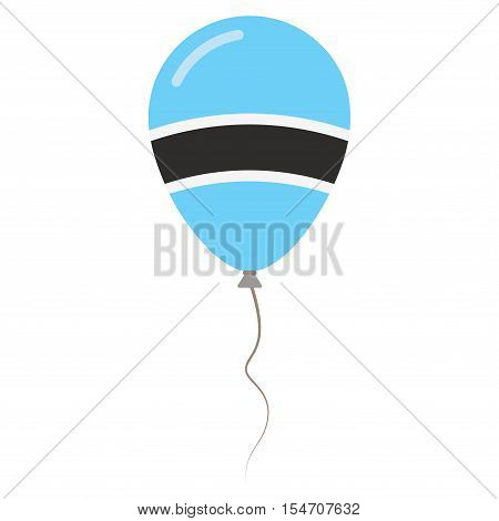 Republic Of Botswana National Colors Isolated Balloon On White Background. Independence Day Patrioti