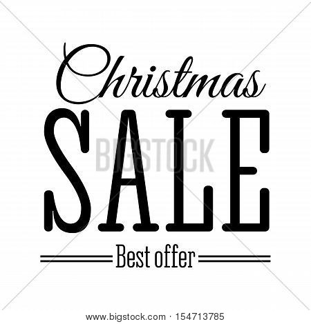 Vector illustration of Christmas Sale inscription. Badge.