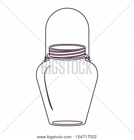silhouette glass jar decorative with handle vector illustration
