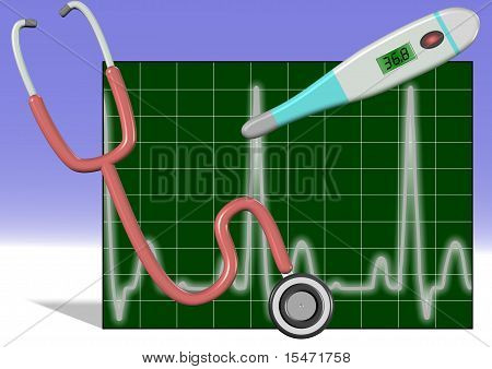 Fonendoszkóp hőmérő ECG