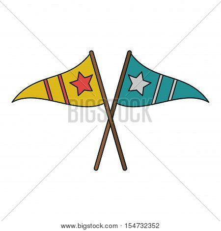 Banner with star icon. Fair carnival circus and fairground theme. Isolated design. Vector illustration