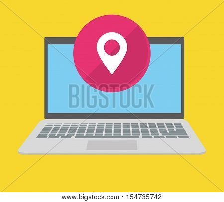 computer gps ubication icon vector illustration graphic design