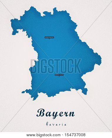 Bayern Germany DE Art Map colored illustration