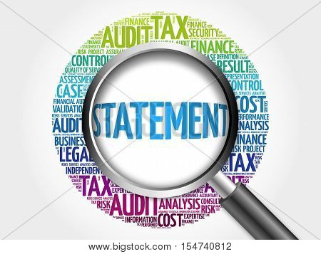 Statement Word Cloud With Magnifying Glass