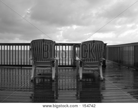 Ein Regentag am Strand