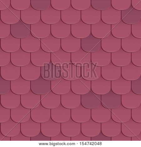Shingles roof seamless pattern. Violet color. Classic style. Vector illustration