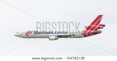 Leeuwarden, The Netherlands - June 11, 2016: Ph-mcu Martinair Holland Mcdonnell Douglas Md-11 During