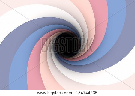 black hole in the pale pink color 3D illustration