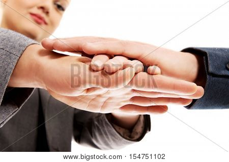 Business team with their hands together