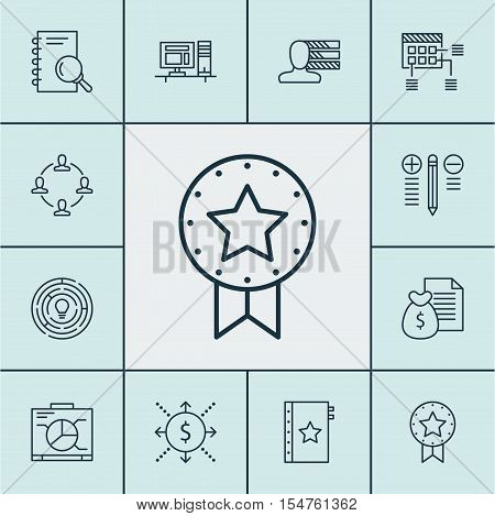 Set Of Project Management Icons On Innovation, Analysis And Collaboration Topics. Editable Vector Il