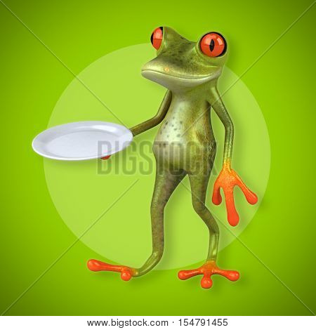 Fun frog - 3D Illustration