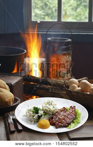 picanha potato with rice and beans drover