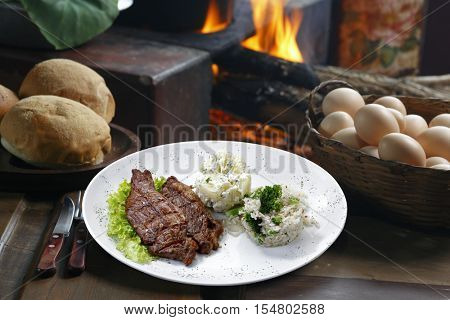 picanha potato with rice and beans drover