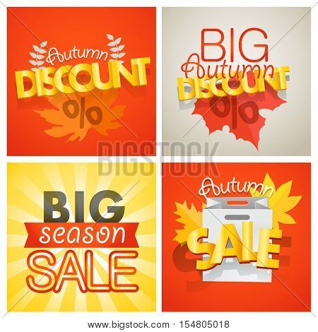 Season sale banners set. Different sale banners vector collection