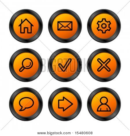 Web kuvakkeet, oranssi ympyrä-sarja