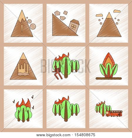 assembly flat shading style icon of danger natural disasters