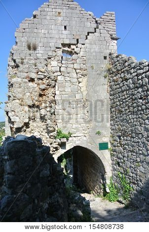 Fortress in the old town of Bar in Montenegro on a sunny summer day. Very visited place by tourists.