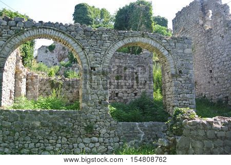 Fortress in the old town of Bar in Montenegro on a sunny summer day. Very visited place by tourists.