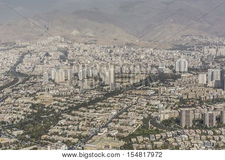 Teheran, Iran - October 05, 2016: View From The Milad Tower In Tehran, Iran.