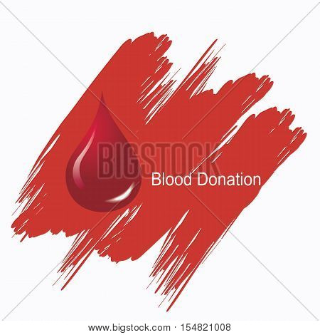 Blood Donation Concept with Beating Heart. Poster or Flyer. Vector illustration