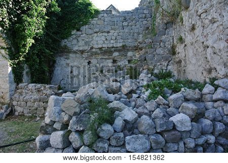 Fortress in the old town of Bar in Montenegro on a sunny summer day. Very visited place by tourists.