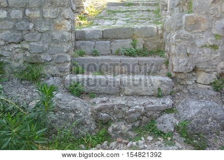 Fortress in the old town of Bar in Montenegro on a sunny summer day. Very visited place by tourists.
