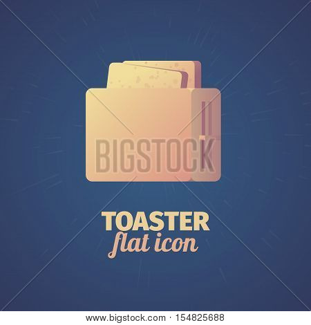 Cool flat toaster icon for web or print