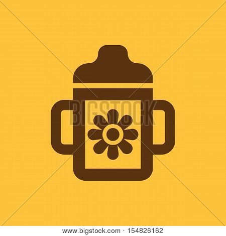 Feeding cup icon. design. Baby bottle, Feeding cup symbol. web. graphic. AI. app. logo. object. flat. image. sign. eps. art. picture - stock vector