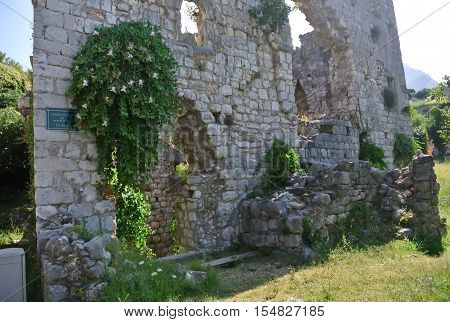 Fortress in the old town of Bar in Montenegro on a sunny summer day. Very visited place by tourists.