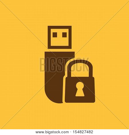 The data protection icon. Transfer and connection, data protection symbol. UI. Web. Logo. Sign. Flat design. App. Stock vector