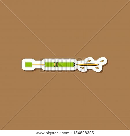 paper sticker on stylish background of Kids toy water gun