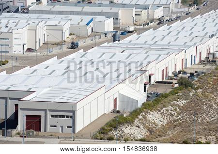 Industrial zone in La Muela, Zaragoza Province, Aragon, Spain.