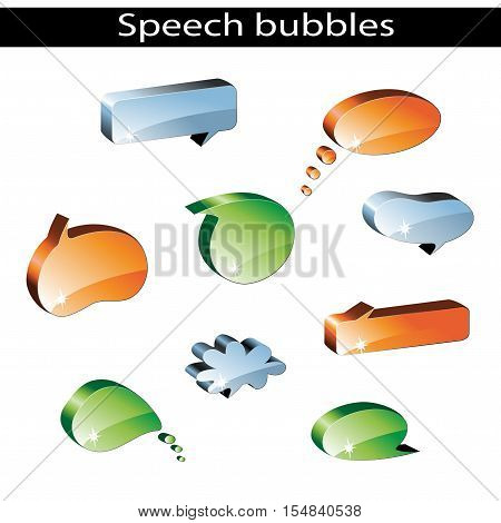 Vector set of speech bubbles on white background