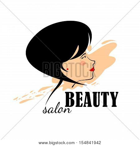 Beautiful woman Logo for beauty salon, spa salon, firm or company. Abstract logo woman's face in profile. Vector illustration