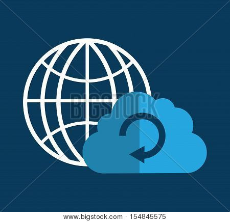 Cloud computing technology icon vector illustration graphic design