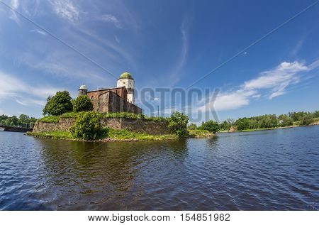 Old Swedish castle in Vyborg Leningrad region Russia