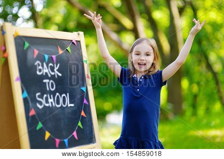 Adorable Little Girl Is Going Back To School