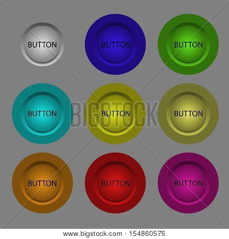 3d buttons of various colors. web, vector, icons