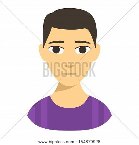 Young happy boy smiling or student happy man. Smiling woman vector illustration and beauty person face