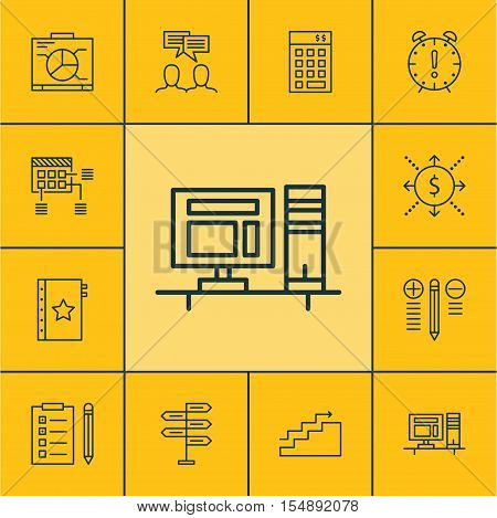 Set Of Project Management Icons On Growth, Schedule And Time Management Topics. Editable Vector Illu