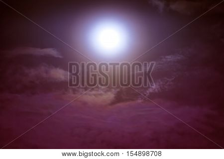 Attractive photo of background nighttime sky with cloud and moonlight. Nightly sky with beautiful moonlight. Outdoors at night.