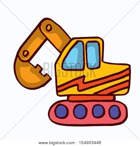 Big excavator cartoon collection stock vector illustration