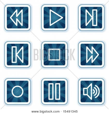 Pulsanti quadrati Walkman web icone, Marina
