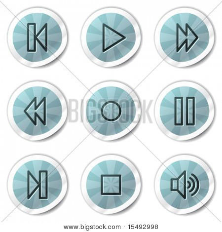 Serie Walkman web icone, blue shine adesivi
