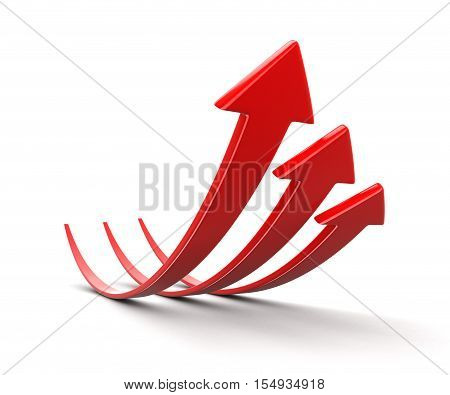 3D Illustration. Arrows up. Image with clipping path