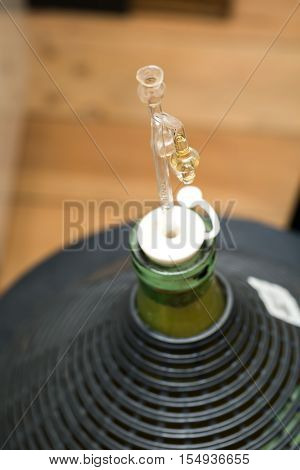 Demijohn With Glass Fermentation Lock.