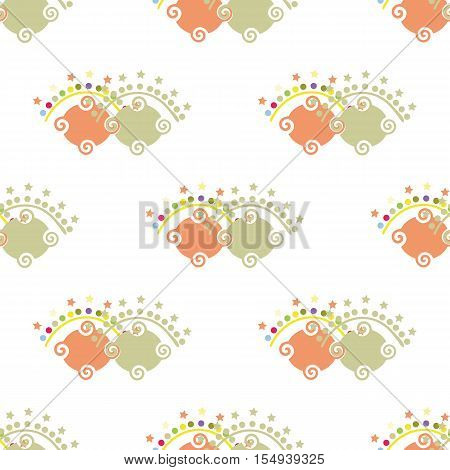 Seamless ornament composed of fancy a variety of repeating shapes.