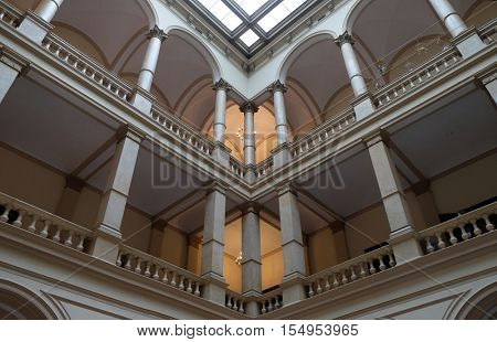 ZAGREB, CROATIA - APRIL 13: Croatian Academy of Sciences and Arts in Zagreb, on April 13, 2016.