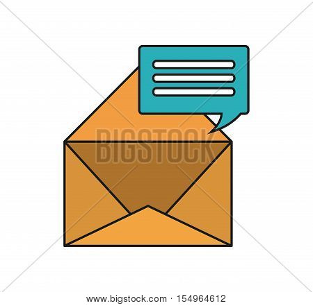 Envelope and bubble icon. Emal mail message and letter theme. Isolated design. Vector illustration